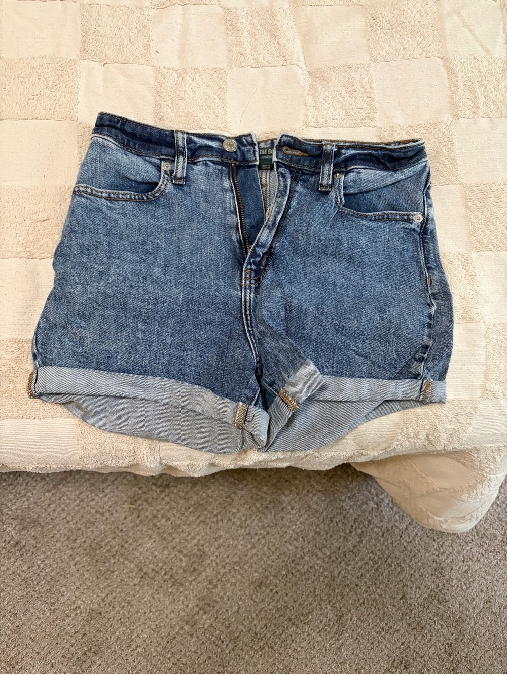 Classic High-Waist Denim Shorts - Blue